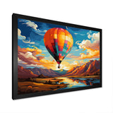 Orange Hot Air Ballon Bold - Hot Air Balloon Canvas Wall Art