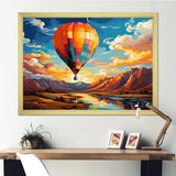 Orange Hot Air Ballon Bold - Hot Air Balloon Canvas Wall Art