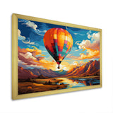 Orange Hot Air Ballon Bold - Hot Air Balloon Canvas Wall Art