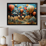 Colorful Hot Air Ballon Collage - Hot Air Balloon Canvas Wall Art