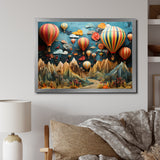 Colorful Hot Air Ballon Collage - Hot Air Balloon Canvas Wall Art