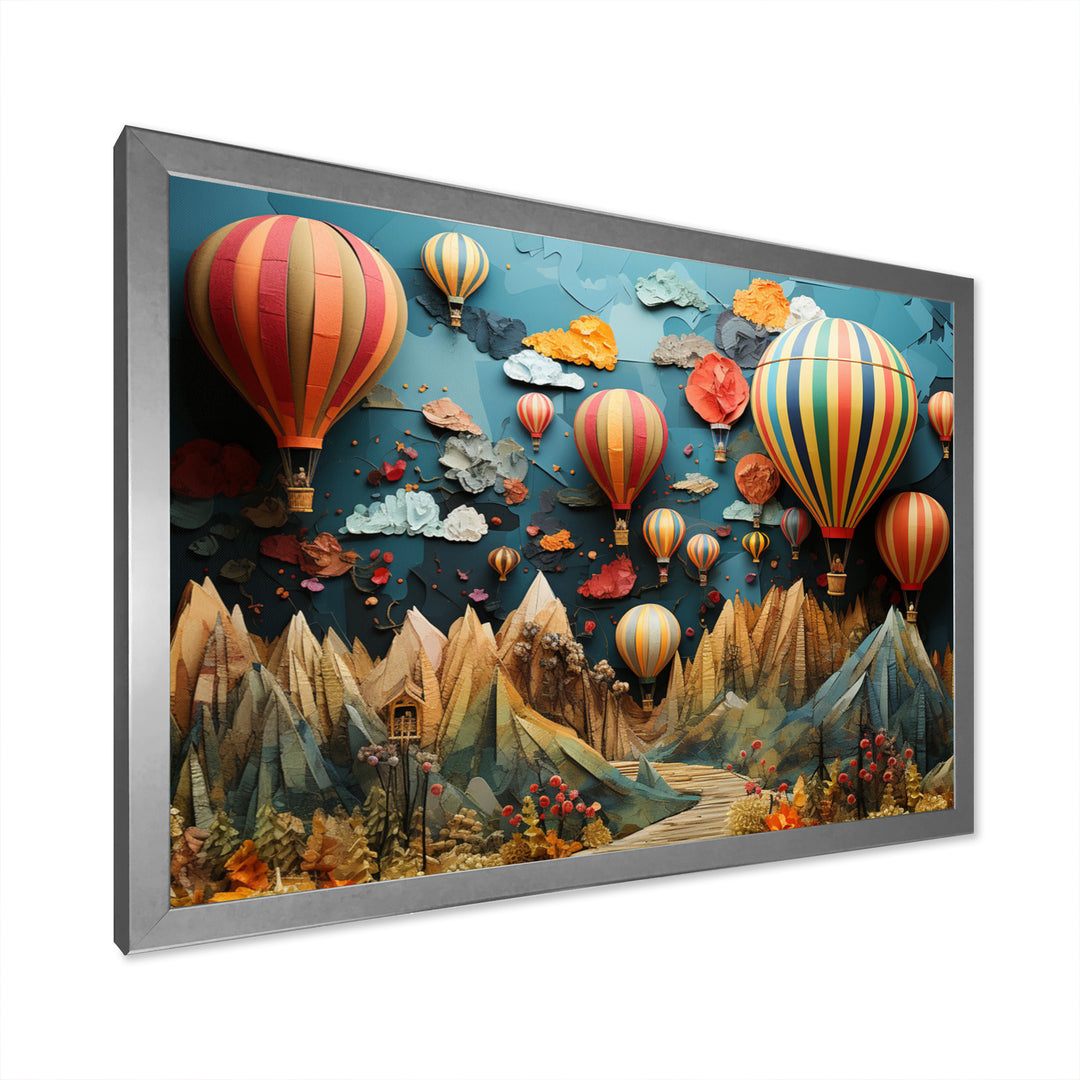 Colorful Hot Air Ballon Collage - Hot Air Balloon Canvas Wall Art
