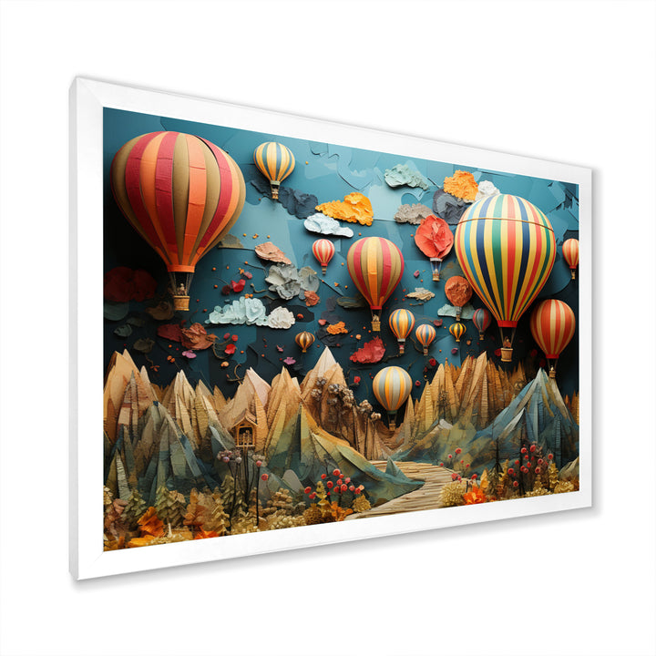 Colorful Hot Air Ballon Collage - Hot Air Balloon Canvas Wall Art
