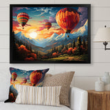 Colorful Hot Air Ballon Colorful - Hot Air Balloon Canvas Wall Art