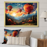 Colorful Hot Air Ballon Colorful - Hot Air Balloon Canvas Wall Art