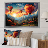Colorful Hot Air Ballon Colorful - Hot Air Balloon Canvas Wall Art