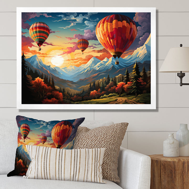 Colorful Hot Air Ballon Colorful - Hot Air Balloon Canvas Wall Art