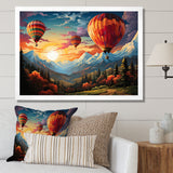 Colorful Hot Air Ballon Colorful - Hot Air Balloon Canvas Wall Art