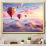 Pink Hot Air Ballon Ethereal I - Hot Air Balloon Canvas Wall Art