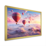 Pink Hot Air Ballon Ethereal I - Hot Air Balloon Canvas Wall Art