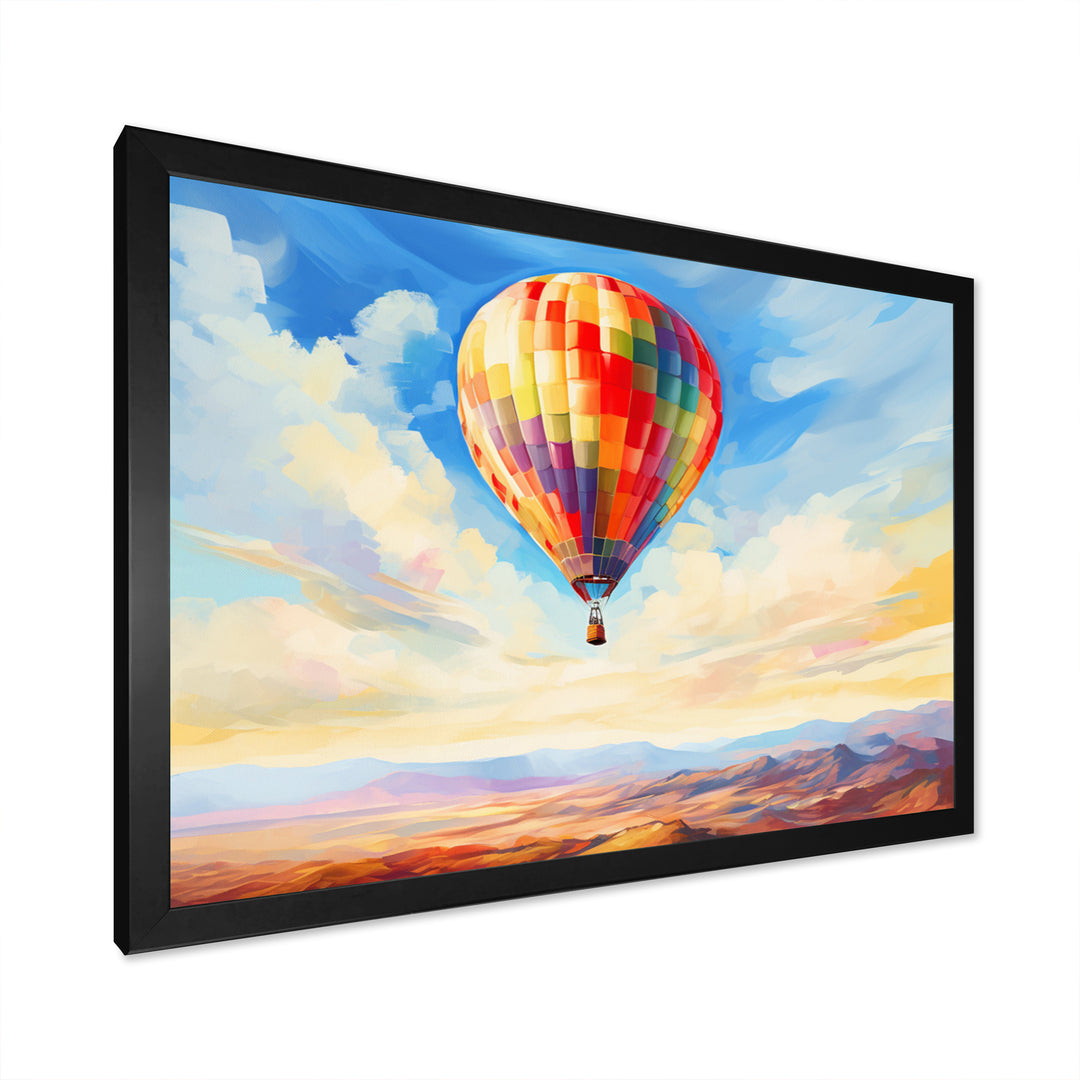 Colorful Hot Air Ballon Impressionistic - Hot Air Balloon Canvas Wall Art
