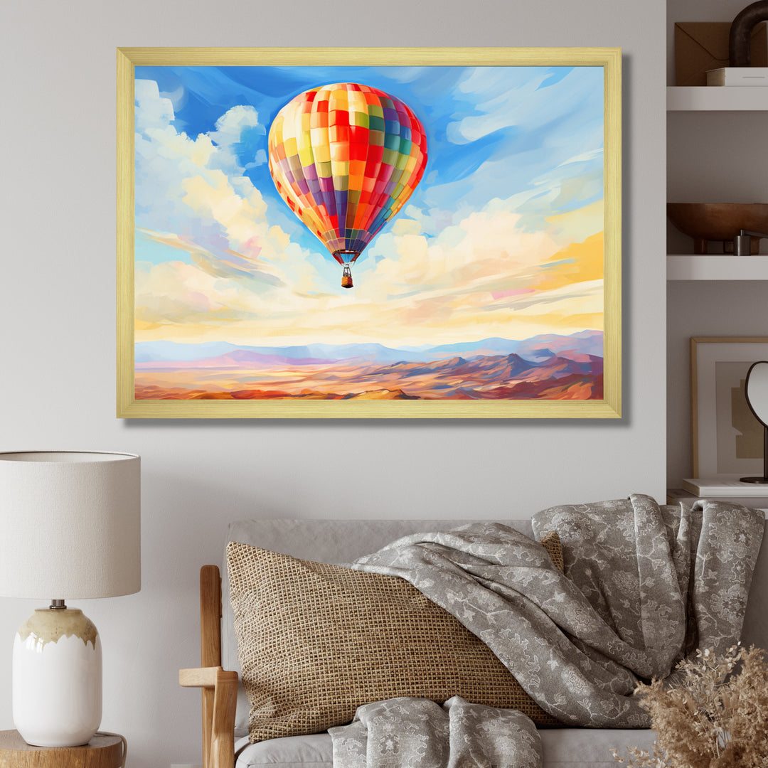 Colorful Hot Air Ballon Impressionistic - Hot Air Balloon Canvas Wall Art