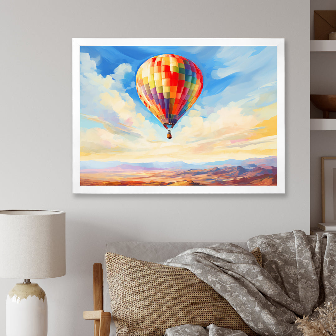 Colorful Hot Air Ballon Impressionistic - Hot Air Balloon Canvas Wall Art