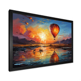 Yellow Hot Air Ballon Impressionistic - Hot Air Balloon Canvas Wall Art