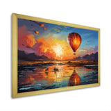 Yellow Hot Air Ballon Impressionistic - Hot Air Balloon Canvas Wall Art
