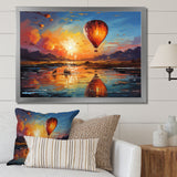 Yellow Hot Air Ballon Impressionistic - Hot Air Balloon Canvas Wall Art
