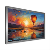 Yellow Hot Air Ballon Impressionistic - Hot Air Balloon Canvas Wall Art