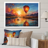 Yellow Hot Air Ballon Impressionistic - Hot Air Balloon Canvas Wall Art