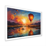 Yellow Hot Air Ballon Impressionistic - Hot Air Balloon Canvas Wall Art