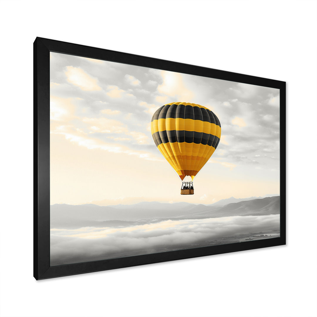 Yellow Hot Air Ballon I - Hot Air Balloon Canvas Wall Art