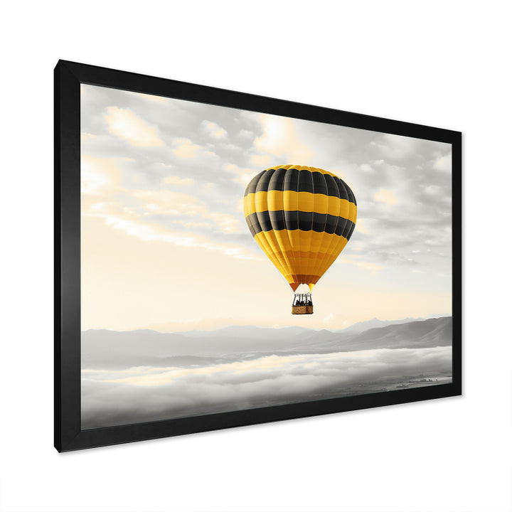 Yellow Hot Air Ballon I - Hot Air Balloon Canvas Wall Art