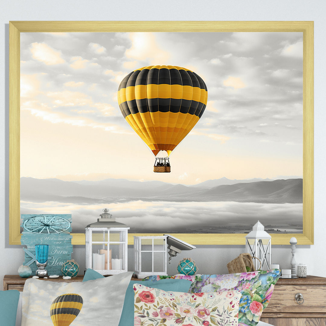 Yellow Hot Air Ballon I - Hot Air Balloon Canvas Wall Art