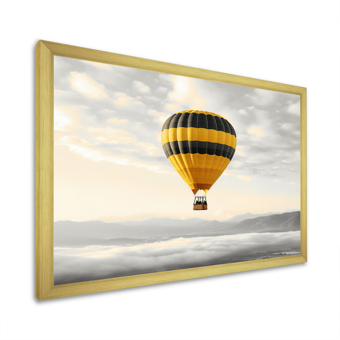 Yellow Hot Air Ballon I - Hot Air Balloon Canvas Wall Art