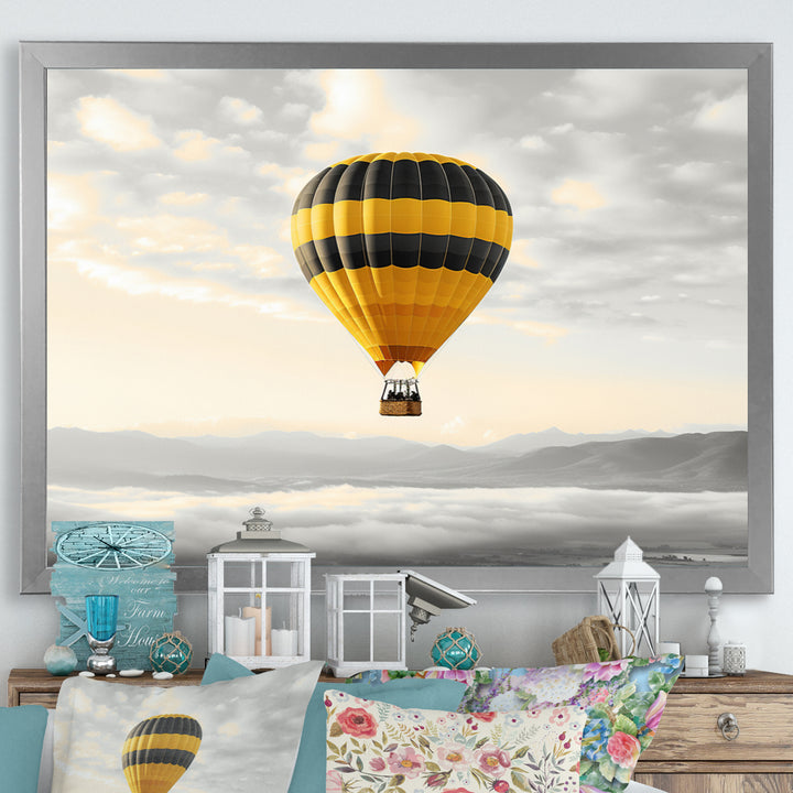 Yellow Hot Air Ballon I - Hot Air Balloon Canvas Wall Art