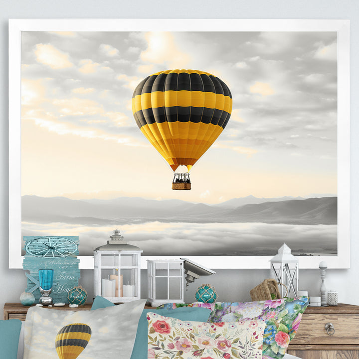 Yellow Hot Air Ballon I - Hot Air Balloon Canvas Wall Art