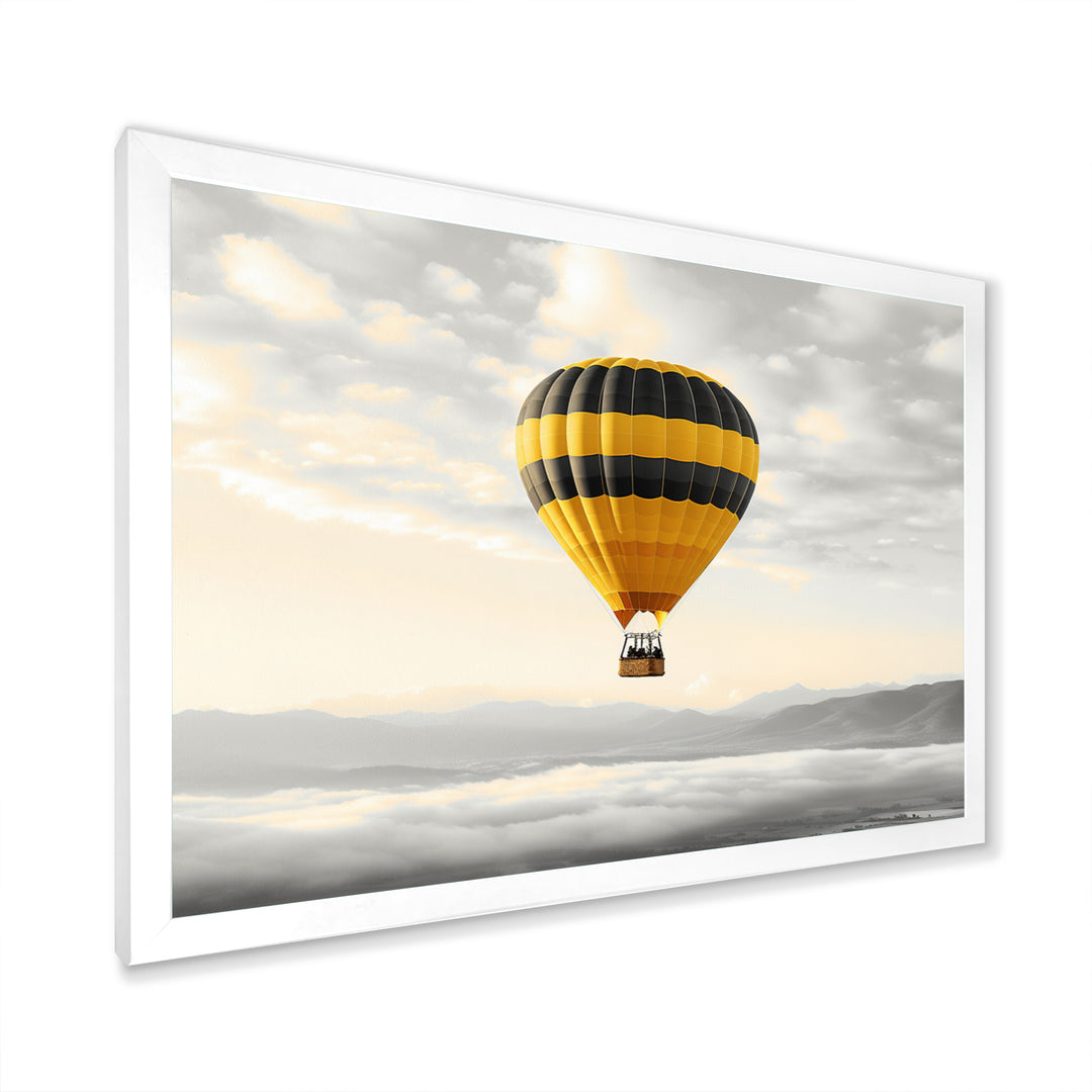 Yellow Hot Air Ballon I - Hot Air Balloon Canvas Wall Art