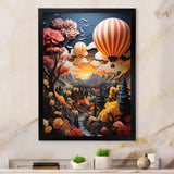 Coral Hot Air Ballon I - Hot Air Balloon Canvas Wall Art