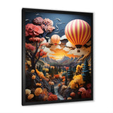 Coral Hot Air Ballon I - Hot Air Balloon Canvas Wall Art
