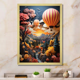 Coral Hot Air Ballon I - Hot Air Balloon Canvas Wall Art