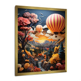Coral Hot Air Ballon I - Hot Air Balloon Canvas Wall Art