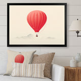 Coral Hot Air Ballon Minimalist I - Hot Air Balloon Canvas Wall Art