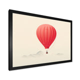 Coral Hot Air Ballon Minimalist I - Hot Air Balloon Canvas Wall Art