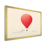 Coral Hot Air Ballon Minimalist I - Hot Air Balloon Canvas Wall Art