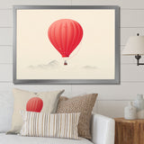 Coral Hot Air Ballon Minimalist I - Hot Air Balloon Canvas Wall Art