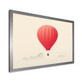 Coral Hot Air Ballon Minimalist I - Hot Air Balloon Canvas Wall Art