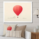 Coral Hot Air Ballon Minimalist I - Hot Air Balloon Canvas Wall Art