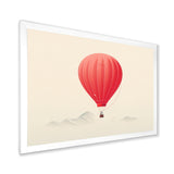 Coral Hot Air Ballon Minimalist I - Hot Air Balloon Canvas Wall Art