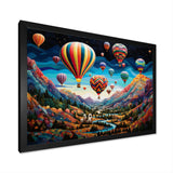 Teal Hot Air Ballon Mosaic - Hot Air Balloon Canvas Wall Art