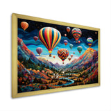 Teal Hot Air Ballon Mosaic - Hot Air Balloon Canvas Wall Art