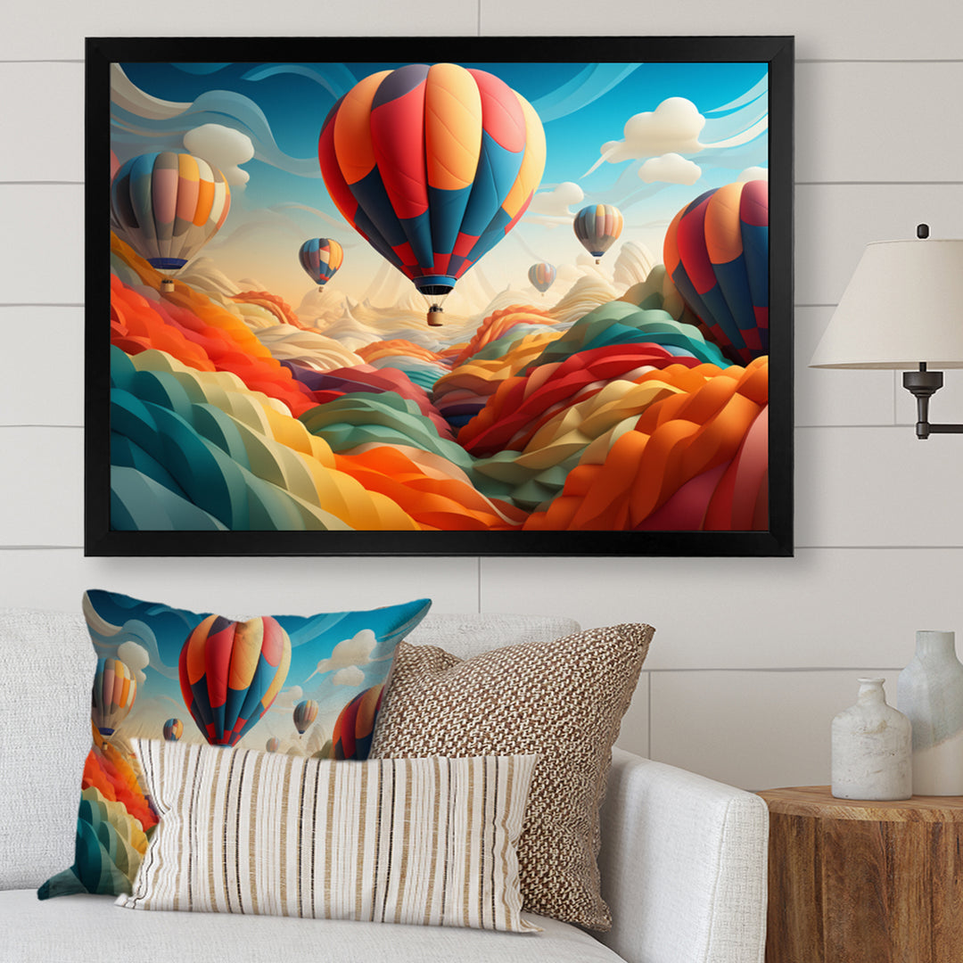 Red Hot Air Ballon I - Hot Air Balloon Canvas Wall Art