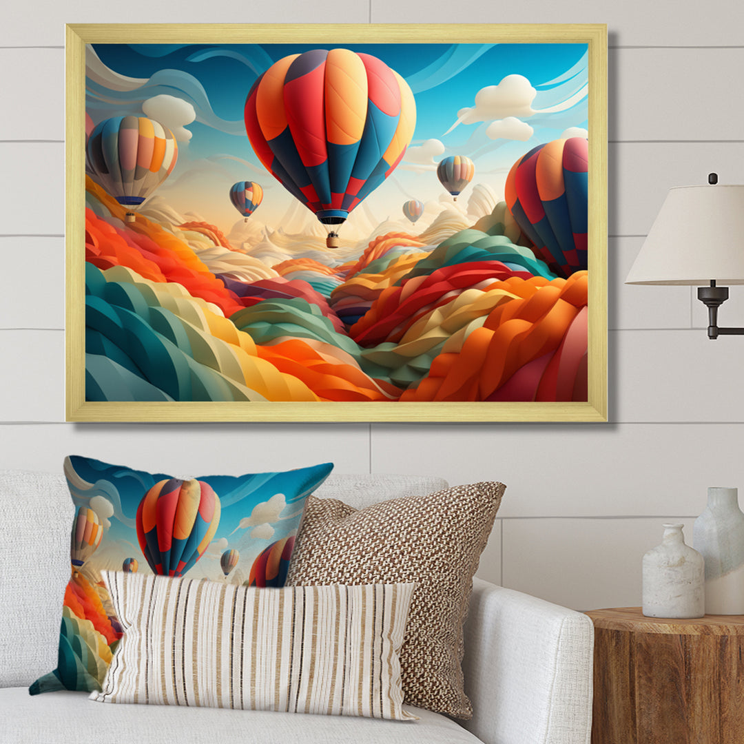 Red Hot Air Ballon I - Hot Air Balloon Canvas Wall Art