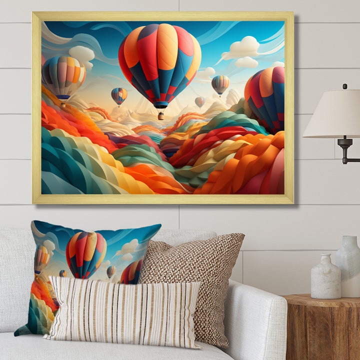 Red Hot Air Ballon I - Hot Air Balloon Canvas Wall Art