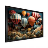 Red Hot Air Ballon Mosaic I - Hot Air Balloon Canvas Wall Art