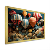 Red Hot Air Ballon Mosaic I - Hot Air Balloon Canvas Wall Art
