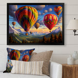 Colorful Hot Air Ballon Whimsical - Hot Air Balloon Canvas Wall Art