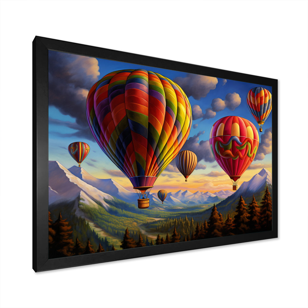 Colorful Hot Air Ballon Whimsical - Hot Air Balloon Canvas Wall Art